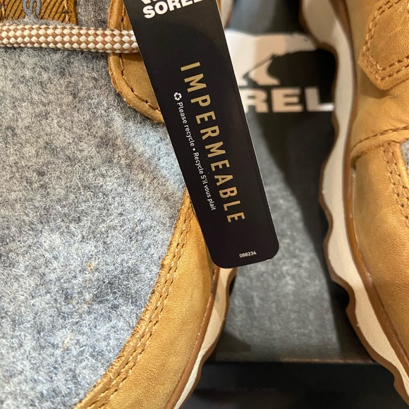 SOREL WOMENS KINETIC CARIBOU WATERPROOF BOOTS IN CAMEL BROWN/ GRAY -NIB - Picture 7 of 16